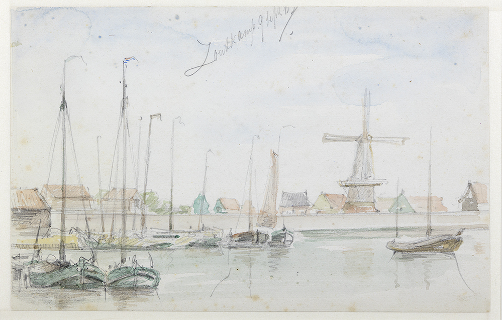 Gezicht op de haven van Zoutkamp